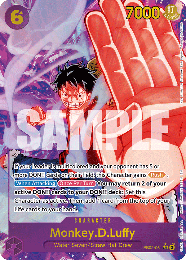 Carte Alt-Art Monkey D. Luffy EB02-061_p1 Secret Rare — One Piece TCG EB-02 Anime 25th Collection (Bandai)