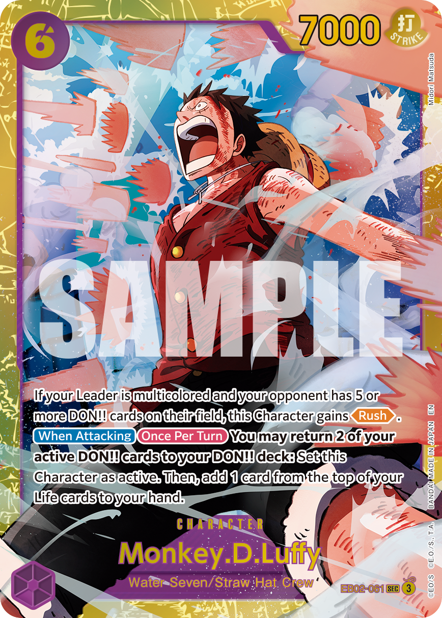 Carte Monkey D. Luffy EB02-061_r1 Secret Rare Serial — One Piece TCG PRB-02 The Best Vol. 2 (Bandai)