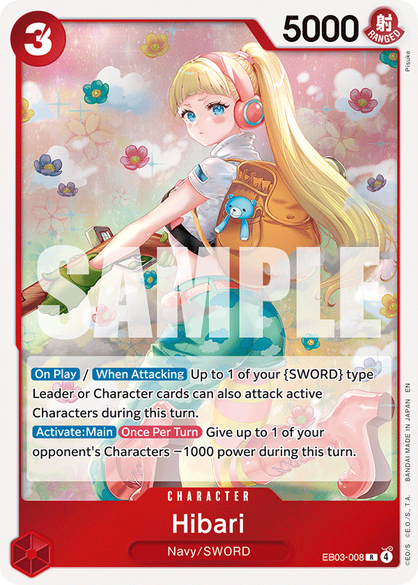 Carte Hibari EB03-008 Rare — One Piece TCG EB-03 Heroines Edition (Bandai)