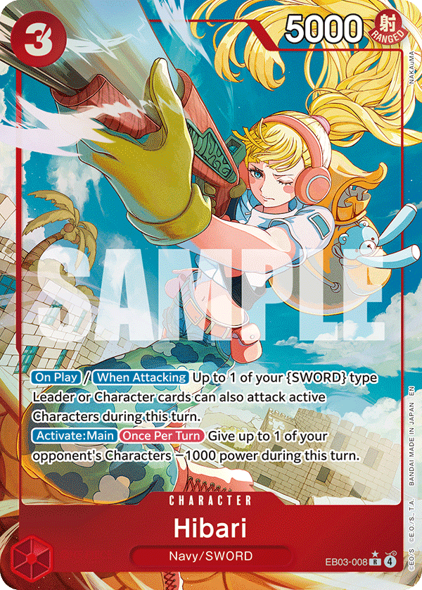 Carte Alt-Art Hibari EB03-008_p1 Rare — One Piece TCG EB-03 Heroines Edition (Bandai)