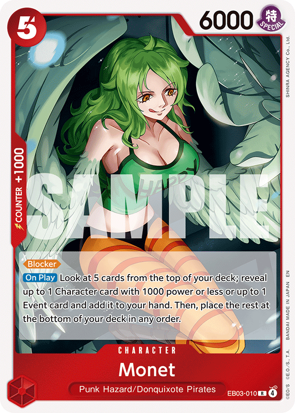 Carte Monet EB03-010 Rare — One Piece TCG EB-03 Heroines Edition (Bandai)