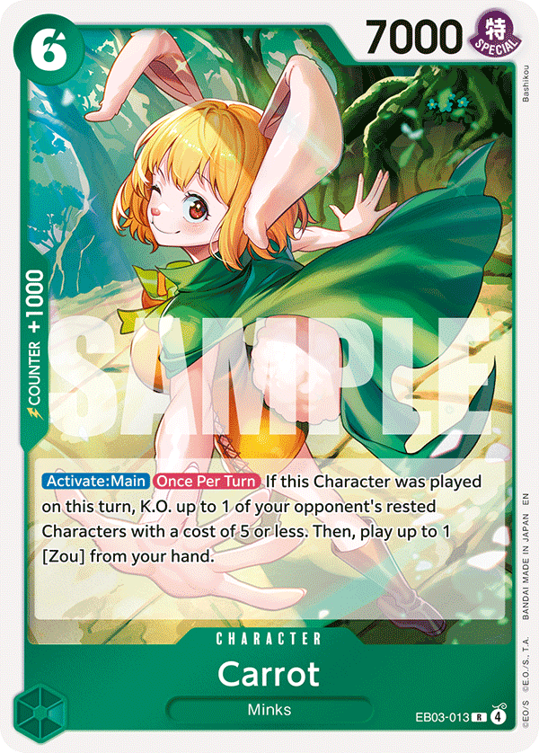 Carte Carrot EB03-013 Rare — One Piece TCG EB-03 Heroines Edition (Bandai)