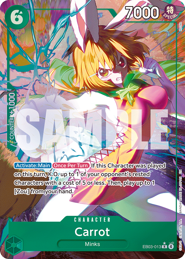 Carte Alt-Art Carrot EB03-013_p1 Rare — One Piece TCG EB-03 Heroines Edition (Bandai)