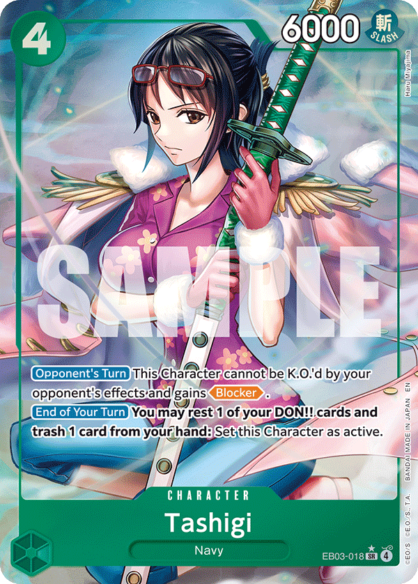 Carte Alt-Art Tashigi EB03-018_p1 Super Rare — One Piece TCG EB-03 Heroines Edition (Bandai)