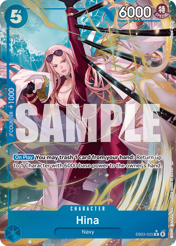 Carte Alt-Art Hina EB03-025_p1 Rare — One Piece TCG EB-03 Heroines Edition (Bandai)