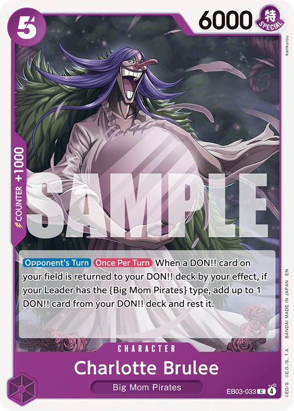 Carte Charlotte Brûlée EB03-033 Common — One Piece TCG EB-03 Heroines Edition (Bandai)