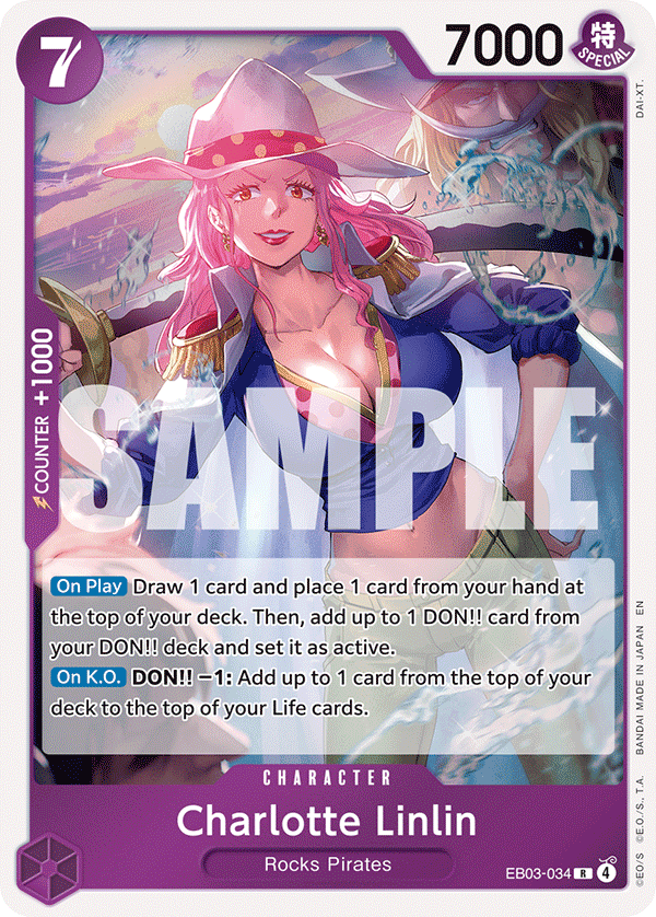 Carte Charlotte Linlin EB03-034 Rare — One Piece TCG EB-03 Heroines Edition (Bandai)