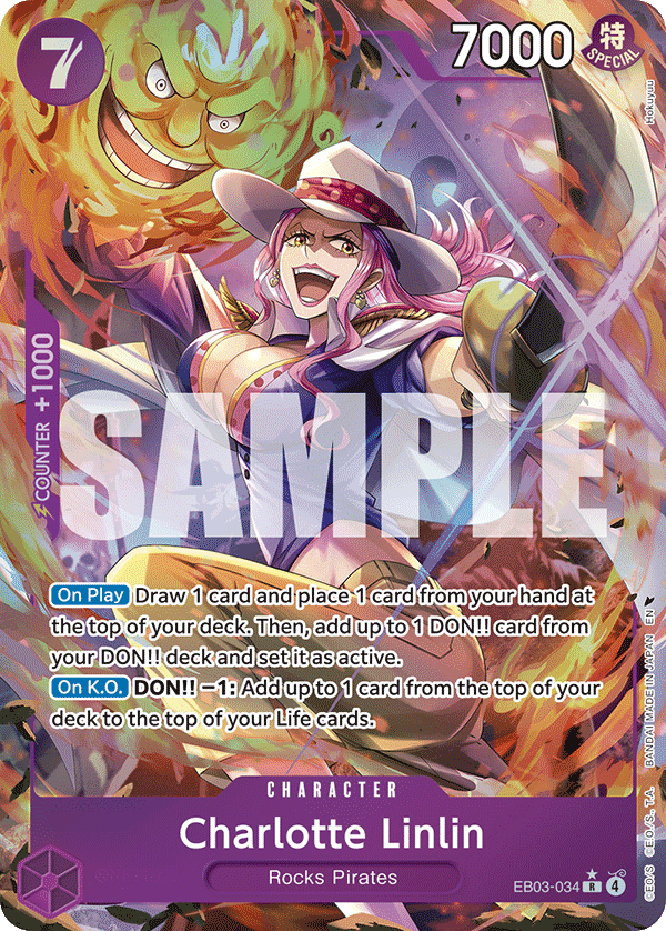 Carte Alt-Art Charlotte Linlin EB03-034_p1 Rare — One Piece TCG EB-03 Heroines Edition (Bandai)