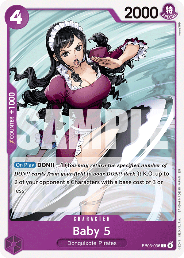 Carte Baby 5 EB03-036 Common — One Piece TCG EB-03 Heroines Edition (Bandai)