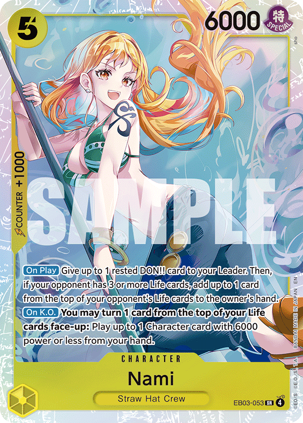 Carte Nami EB03-053 Super Rare — One Piece TCG EB-03 Heroines Edition (Bandai)