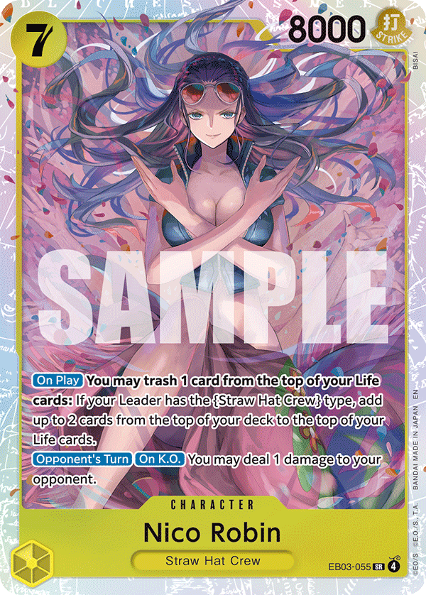 Carte Nico Robin EB03-055 Super Rare — One Piece TCG EB-03 Heroines Edition (Bandai)