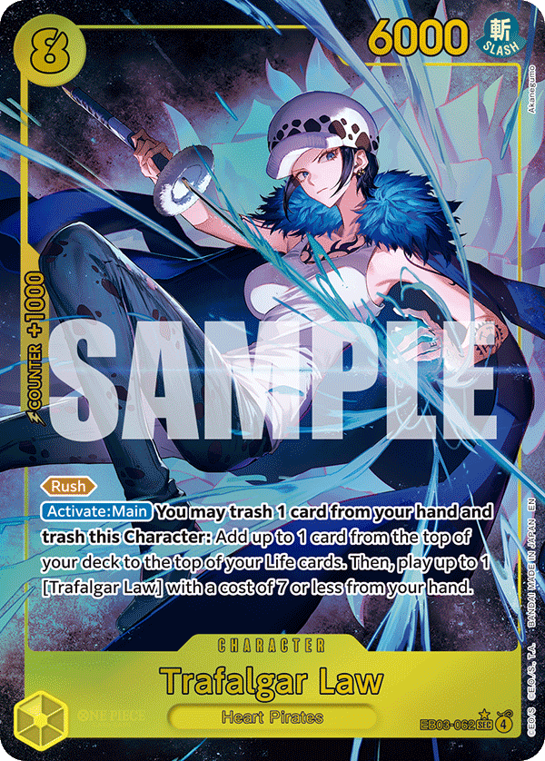 Carte Alt-Art Trafalgar Law EB03-062_p1 Secret Rare — One Piece TCG EB-03 Heroines Edition (Bandai)