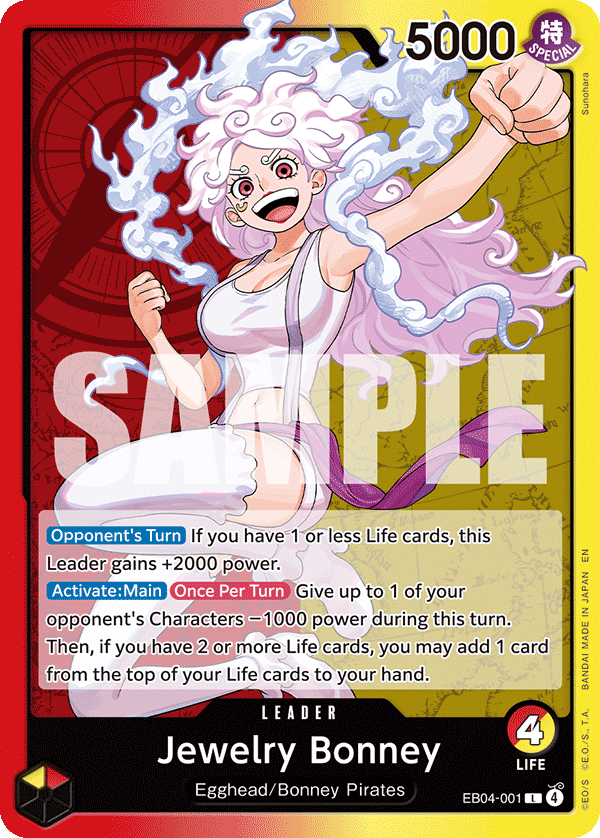 Carte Jewelry Bonney EB04-001 Leader — One Piece TCG OP15-EB04 (Bandai)