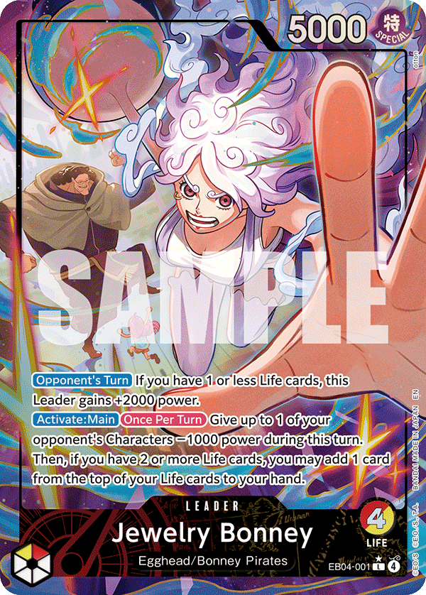 Carte Alt-Art Jewelry Bonney EB04-001_p1 Leader — One Piece TCG OP15-EB04 Adventure on Kami's Island (Bandai)