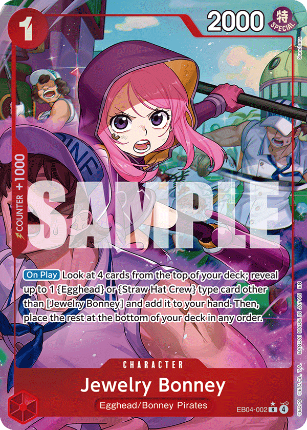 Carte Alt-Art Jewelry Bonney EB04-002_p1 Rare — One Piece TCG OP15-EB04 Adventure on Kami's Island (Bandai)