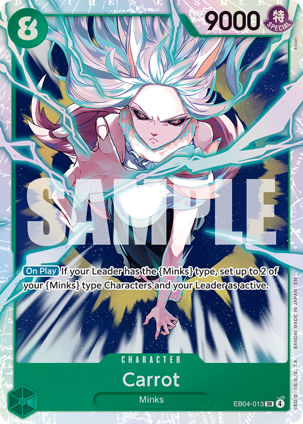 Carte Carrot EB04-013 Super Rare — One Piece TCG OP14-EB04 The Azure Sea's Seven (Bandai)