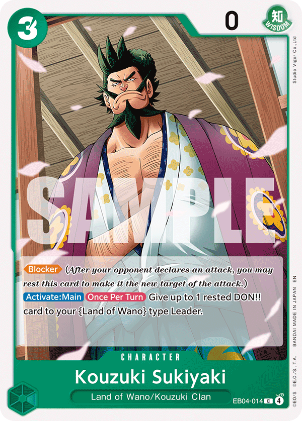 Carte Sukiyaki Kozuki EB04-014 Common — One Piece TCG OP14-EB04 The Azure Sea's Seven (Bandai)