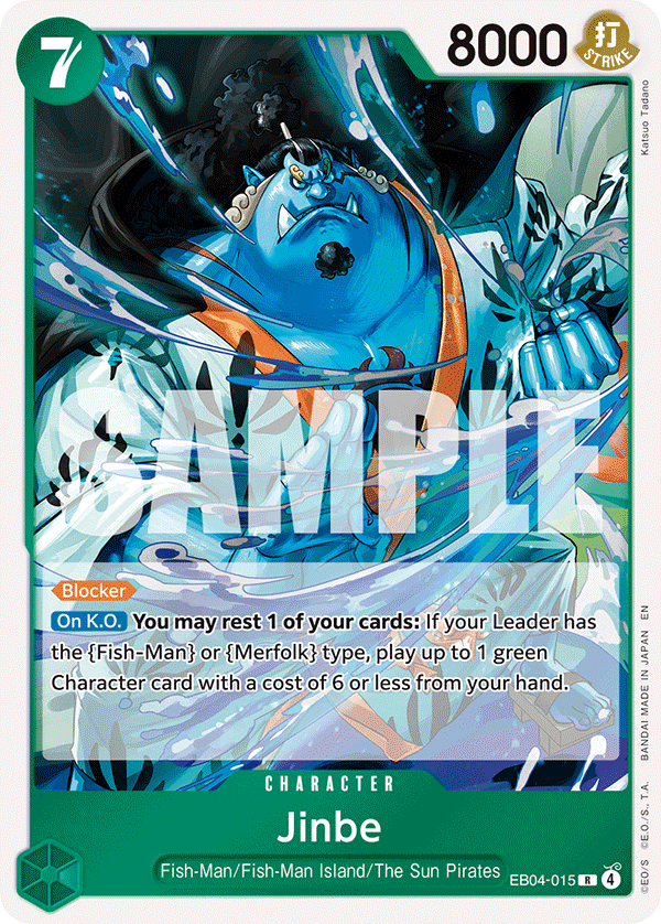 Carte Jinbe EB04-015 Rare — One Piece TCG OP14-EB04 The Azure Sea's Seven (Bandai)