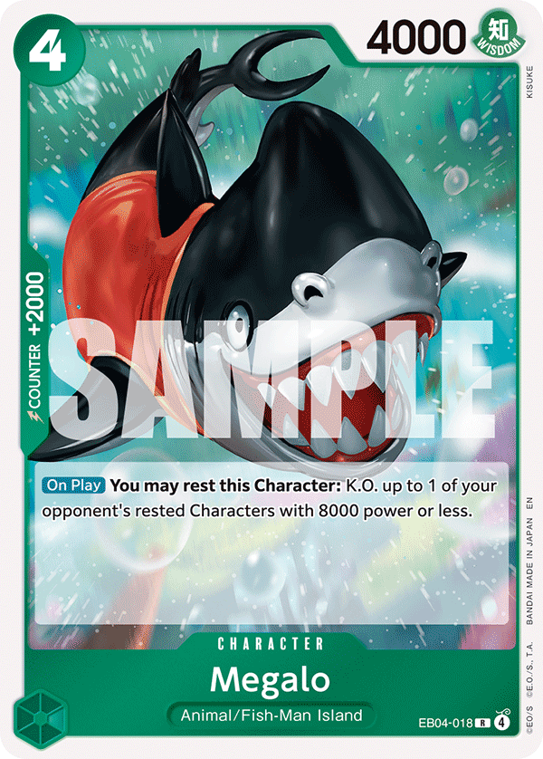 Carte Mégalo EB04-018 Rare — One Piece TCG OP14-EB04 The Azure Sea's Seven (Bandai)