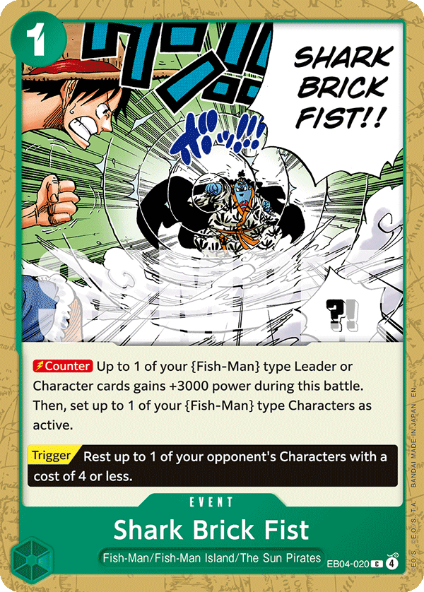 Carte Vague du requin-marteau EB04-020 Common — One Piece TCG OP14-EB04 The Azure Sea's Seven (Bandai)
