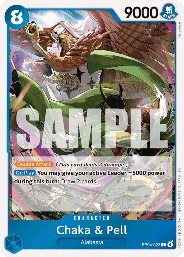 Carte Chaka et Pell EB04-023 Rare — One Piece TCG OP14-EB04 (Bandai)