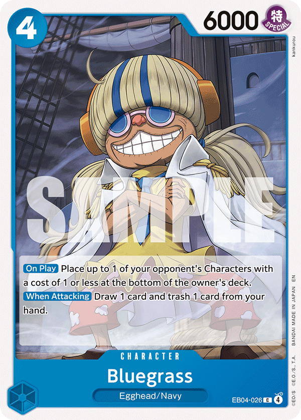 Carte Bluegrass EB04-026 Common — One Piece TCG OP14-EB04 The Azure Sea's Seven (Bandai)