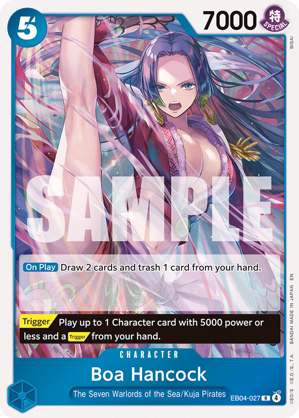Carte Boa Hancock EB04-027 Rare — One Piece TCG OP14-EB04 The Azure Sea's Seven (Bandai)