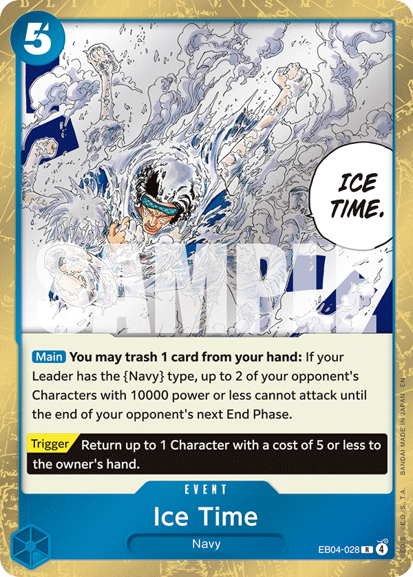 Carte Ice Time EB04-028 Rare — One Piece TCG OP14-EB04 The Azure Sea's Seven (Bandai)
