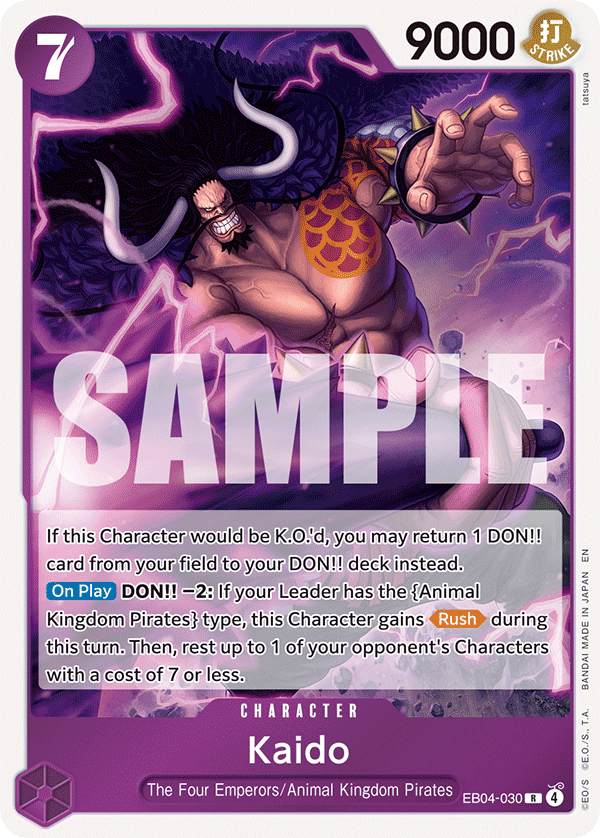 Carte Kaido EB04-030 Rare — One Piece TCG OP14-EB04 The Azure Sea's Seven (Bandai)