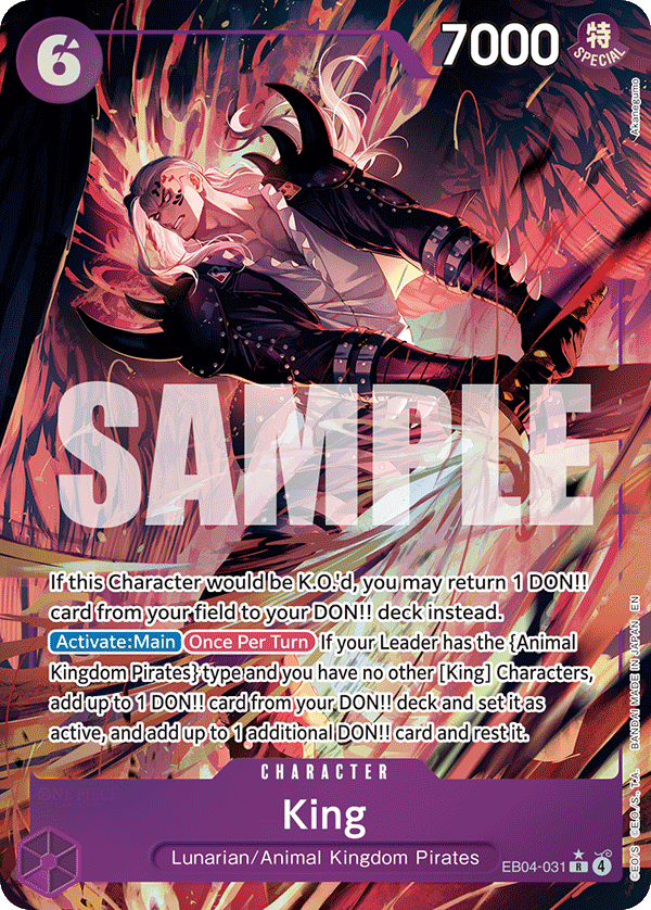 Carte Alt-Art King EB04-031_p1 Rare — One Piece TCG OP14-EB04 The Azure Sea's Seven (Bandai)