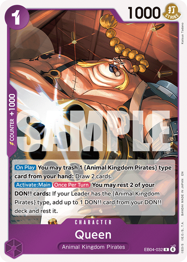 Carte Queen EB04-032 Rare — One Piece TCG OP14-EB04 (Bandai)