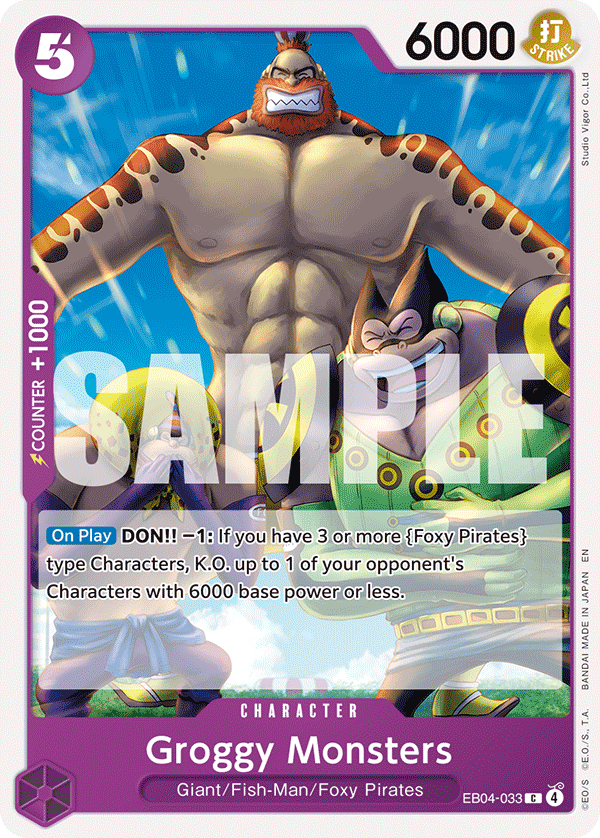 Carte Groggy Monsters EB04-033 Common — One Piece TCG OP14-EB04 The Azure Sea's Seven (Bandai)