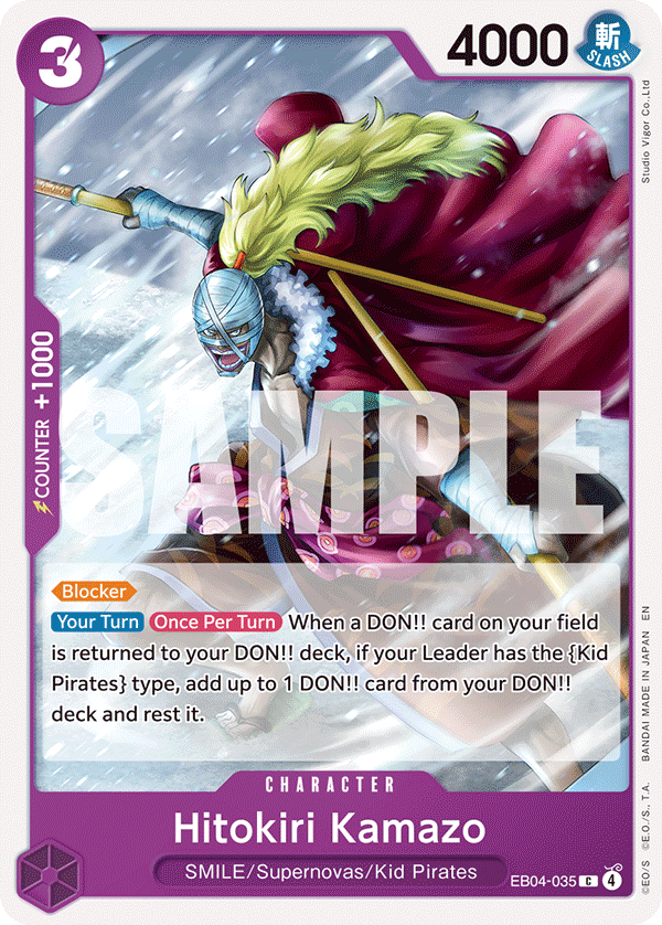 Carte Kamazo, le tueur à la faucille EB04-035 Common — One Piece TCG OP14-EB04 (Bandai)