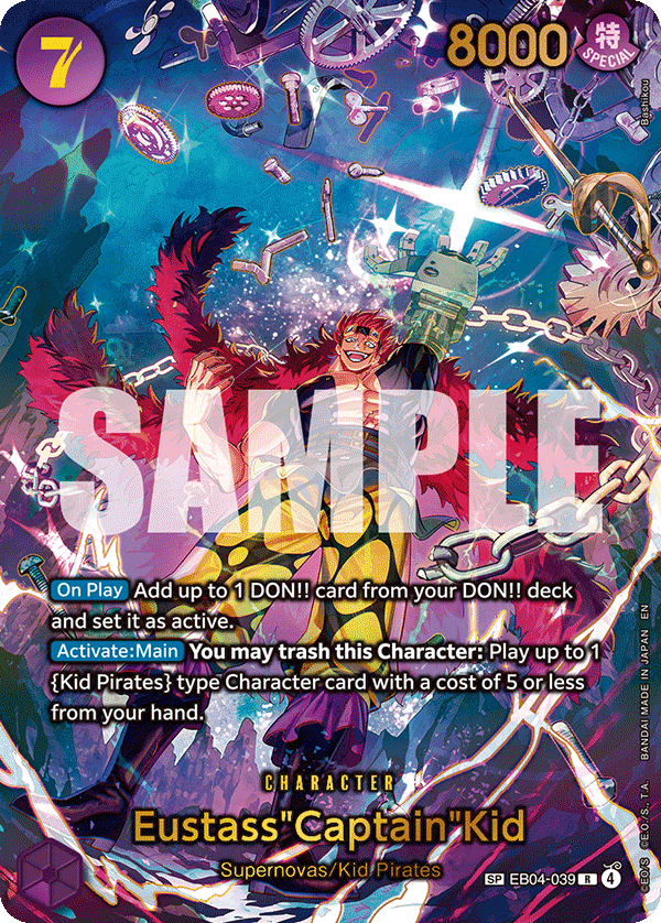 Carte Alt-Art Eustass "Captain" Kidd EB04-039_p1 Special — One Piece TCG OP14-EB04 The Azure Sea's Seven (Bandai)