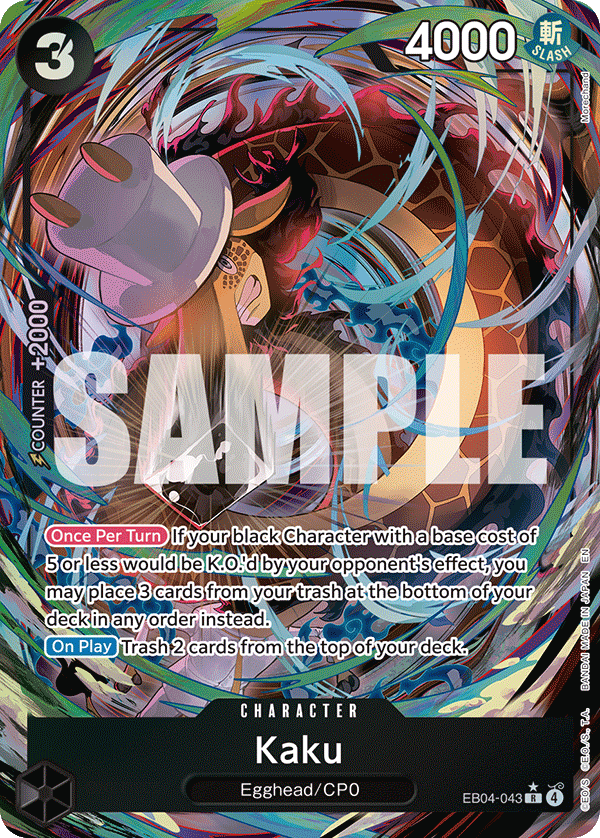 Carte Alt-Art Kaku EB04-043_p1 Rare — One Piece TCG OP15-EB04 Adventure on Kami's Island (Bandai)