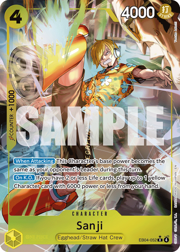 Carte Alt-Art Sanji EB04-052_p1 Rare — One Piece TCG OP15-EB04 Adventure on Kami's Island (Bandai)