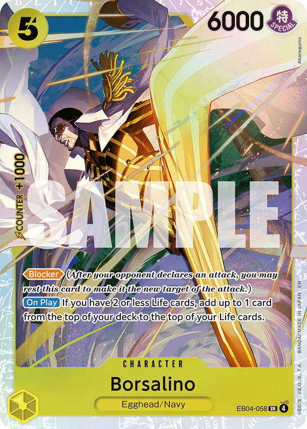 Carte Borsalino EB04-058 Super Rare — One Piece TCG OP15-EB04 (Bandai)