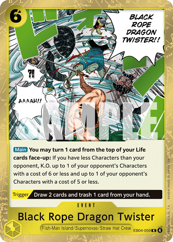 Carte Black Rope Dragon Twister EB04-059 Rare — One Piece TCG OP15-EB04 Adventure on Kami's Island (Bandai)