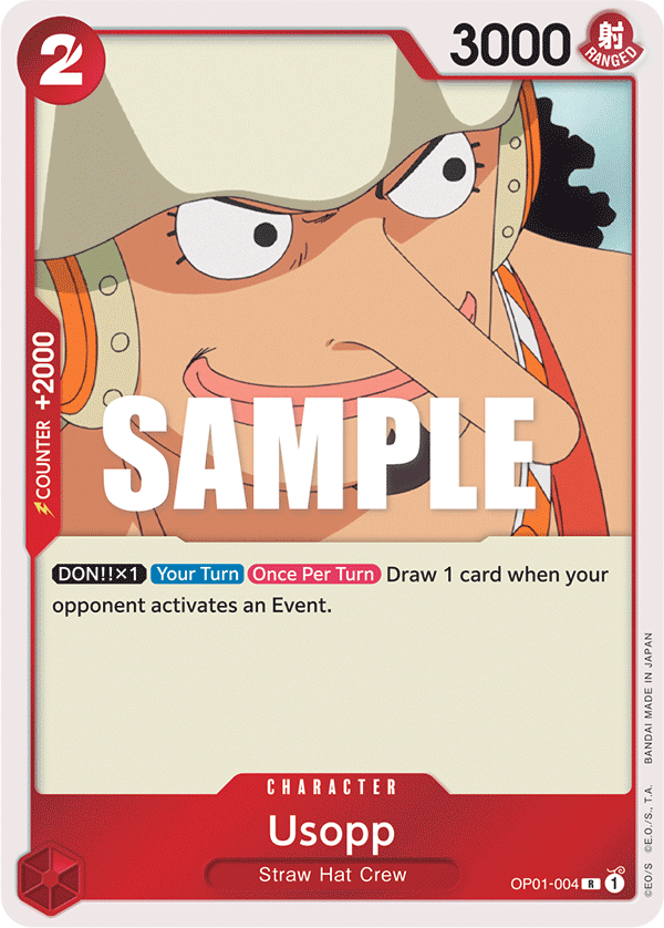 Carte Usopp OP01-004 Rare — One Piece TCG OP-01 (Bandai)