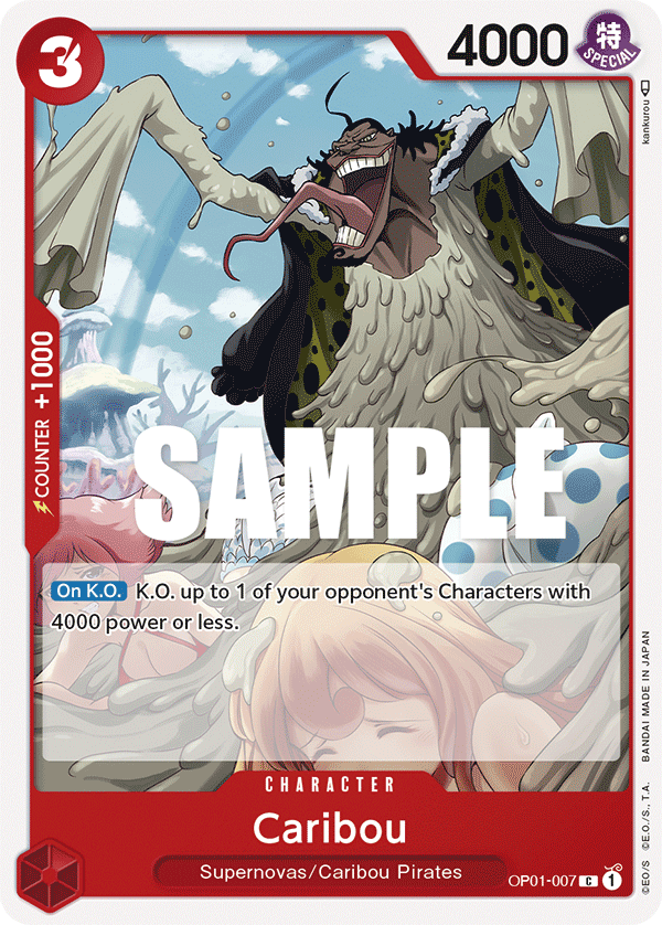 Carte Caribou OP01-007 Common — One Piece TCG OP-01 Romance Dawn (Bandai)
