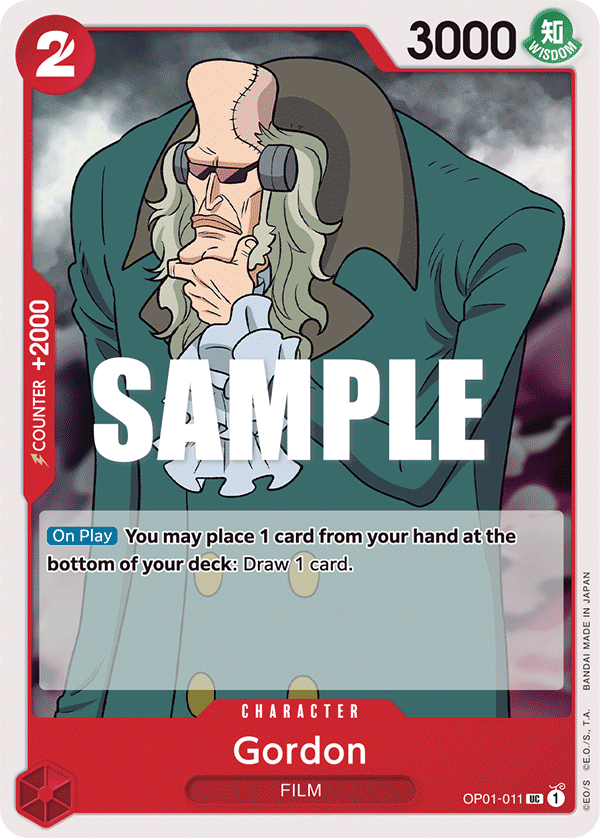 Carte Gordon OP01-011 Uncommon — One Piece TCG OP-01 (Bandai)