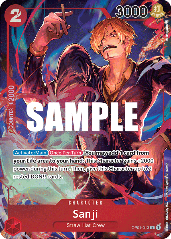 Carte Alt-Art Sanji OP01-013_p1 Rare — One Piece TCG OP-01 Romance Dawn (Bandai)