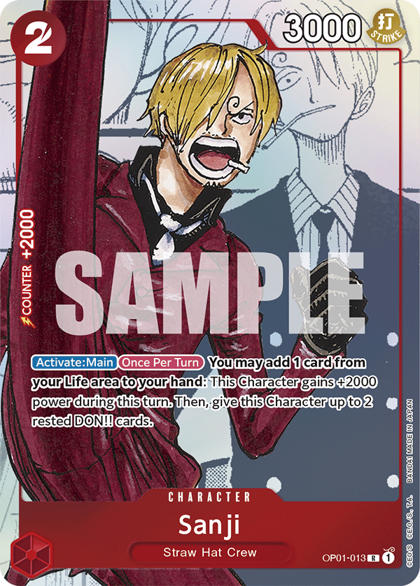 Carte Alt-Art Sanji OP01-013_p2 Rare — One Piece TCG OTHER One Piece Products (Bandai)