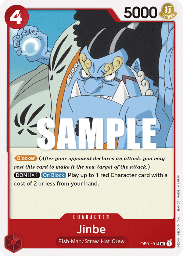 Carte Jinbe OP01-014 Uncommon — One Piece TCG OP-01 Romance Dawn (Bandai)