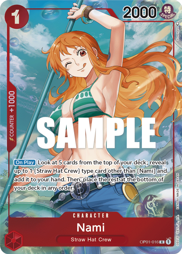 Carte Alt-Art Nami OP01-016_p1 Rare — One Piece TCG OP-01 Romance Dawn (Bandai)