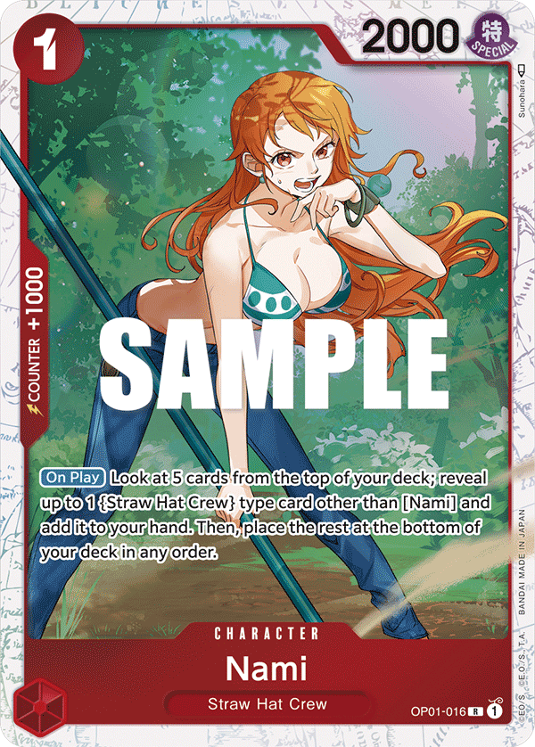 Carte Alt-Art Nami OP01-016_p3 Rare — One Piece TCG ST-10 Starter Deck: The Three Captains (Bandai)