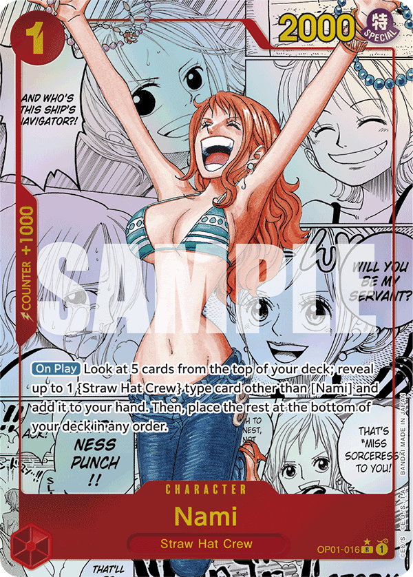 Carte Manga Rare Nami OP01-016_p8 Rare — One Piece TCG PRB-01 The Best (Bandai)