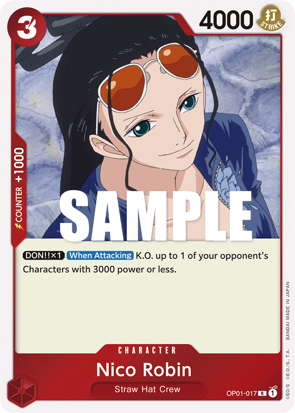 Carte Nico Robin OP01-017 Rare — One Piece TCG OP-01 Romance Dawn (Bandai)