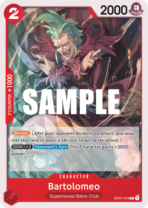 Carte Bartolomeo OP01-019 Common — One Piece TCG OP-01 Romance Dawn (Bandai)