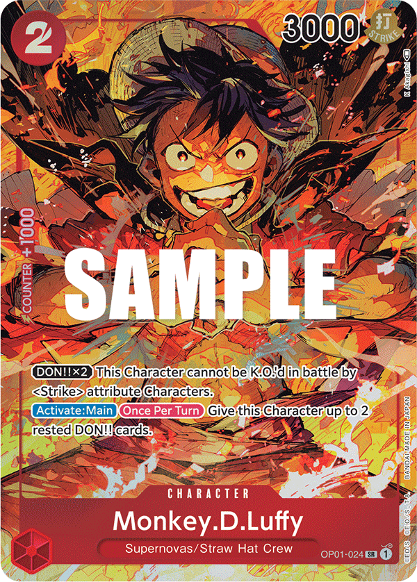 Carte Alt-Art Monkey D. Luffy OP01-024_p1 Super Rare — One Piece TCG OP-01 Romance Dawn (Bandai)